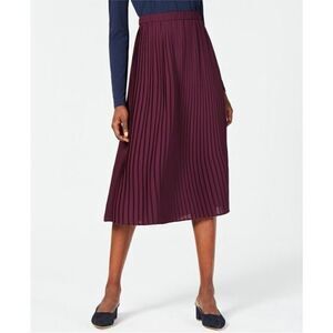 Eileen Fisher Pleat Skirt Pleated Eggplant Dark Purple‎ Sz 14
